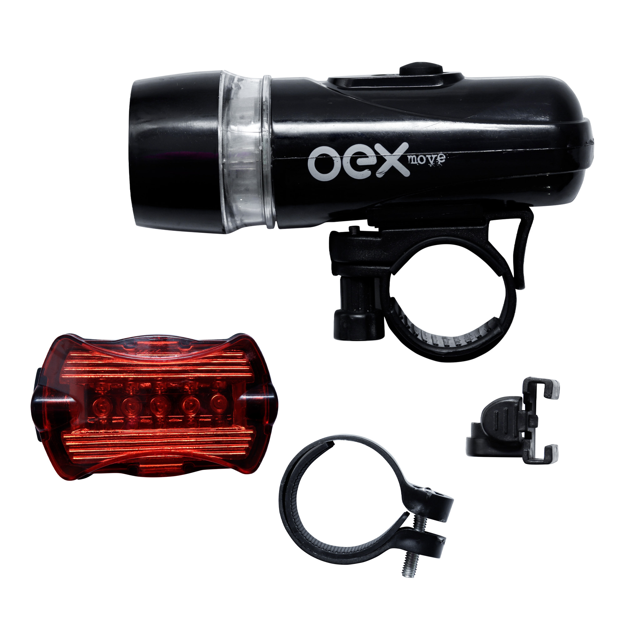 Kit Farol e Lanterna Traseira para Bike KM-10 Oex